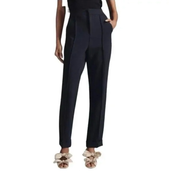 Maeve Pants - Maeve by Anthropologie Pintuck Tapered Leg Cuffed Black Trousers Size 8